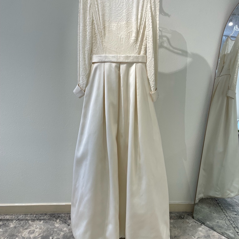 Velvet Long Sleeve Bridal Gown